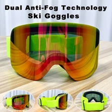 Ski Goggles Fit Over Glasses Anti Fog UV400 Snowboard Goggles Adult
