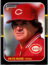 1987 Donruss Baseball Pete Rose Cincinnati Reds Base Card NM Set Filler #186