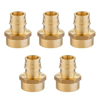 (Pack of 5) EFIELD Pex-A 1/2''x 1/2'' Female NPT AdapterFull Pack 5, Copper 