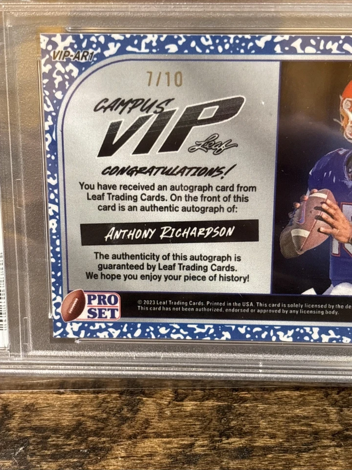 2023 Leaf Pro Set Metal Campus VIP Anthony Richardson Auto /10 🔥 - Image 3 of 3