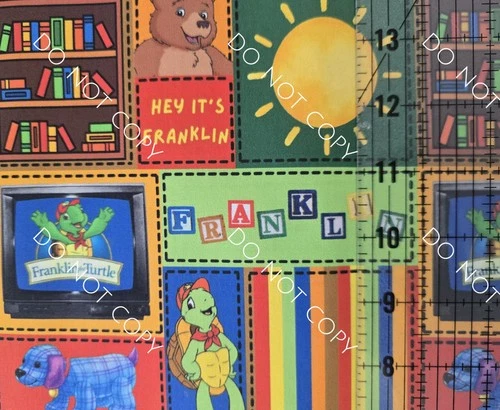 Custom 100% Cotton Woven Fabric Franklin The Turtle Tv Show by the 1/4 Yard 9x56