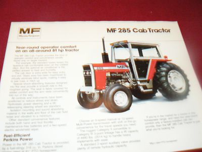 Massey Ferguson 285 Tractor Dealer's Brochure 854AG