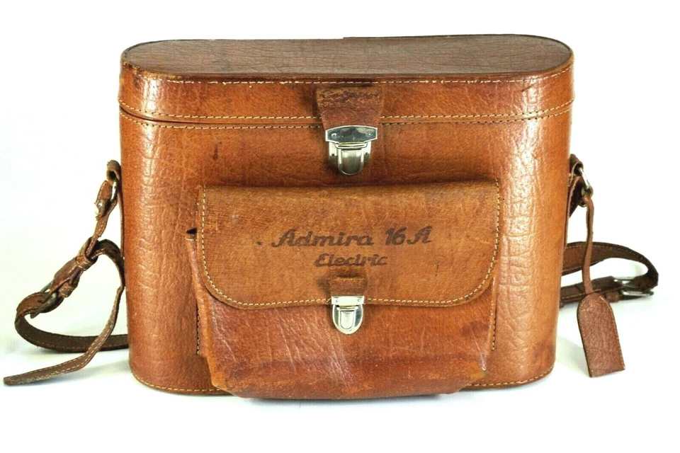 Estuche de cuero vintage bolso para cámara de cine Admira Electric 16a Meopta Foto 2 de 4