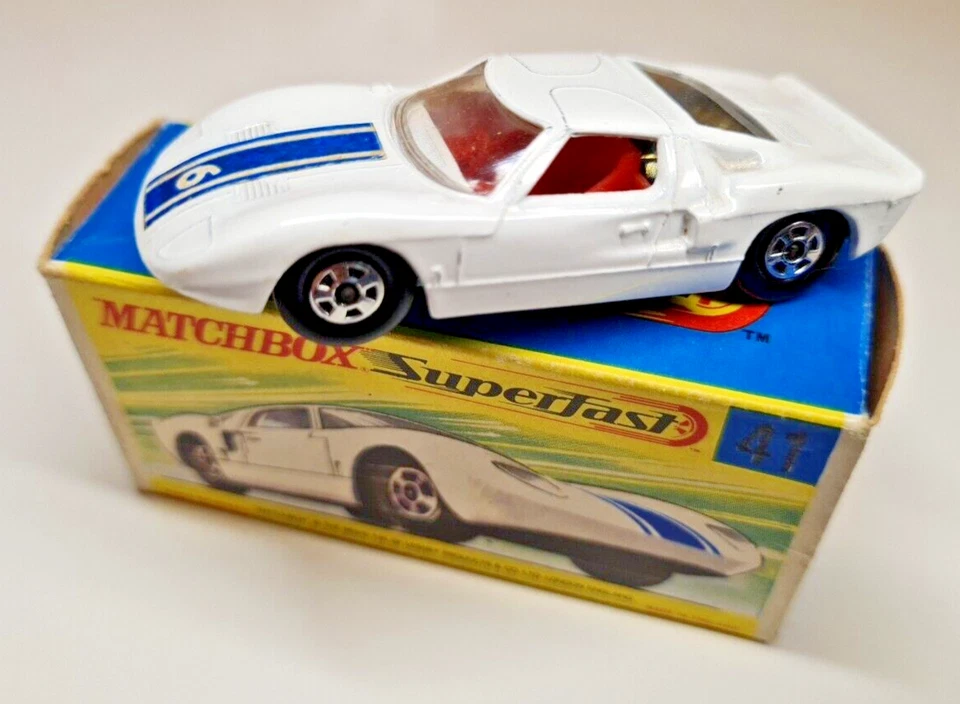 Matchbox Ford G.T. Racer RW 1-75 Nr. 41 mint turkise Base + OVP Box BELIEBT - Bild 1 von 4