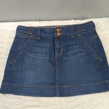 Gap Juniors sz 1 Limited Edition Blue Jean Denim Mini Skirt With Pockets 437