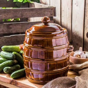 Sauerkrauttopf Keramikfass Einlegetopf Gurkentopf Beschwerungsstein Gärtopf