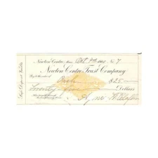 1900 NEWTON CENTRE TRUST CO $25 CHECK -SAFE DEPOSIT VAULTS!-d2809unx