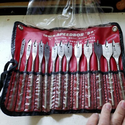 Irwin Speedbor ''88''13 Piece 1/4'' Drill Wood Bits1/4'' Thru 1''-Hollow Ground Point