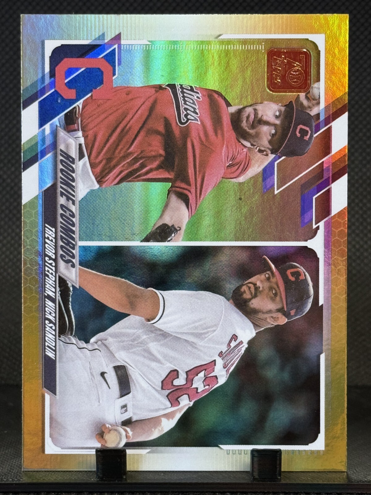 2021 Topps Update Cleveland Indians Rookie Combos Gold Foil #US121