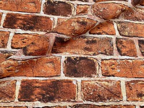 RED BRICK WALL bricks Curtain Upholstery Cotton Fabric Material EXTRA WIDE 280cm - Picture 2 of 9