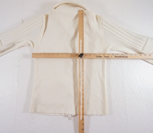 Maison Margiela Jacket Mens Small Cream Ribbed Knit Full Zip Luxury Adult FLAWS* - Picture 16 of 19