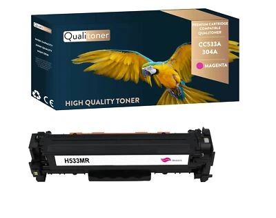 Toner pour HP CC533A 304A Compatible (magenta ) x1 QUALITONER - Photo 1/4