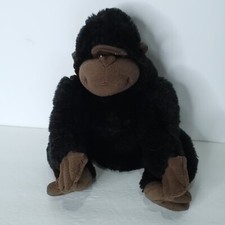 Monkey Plush Black Brown Ape Stuffed Animal Gorilla 13" No Tags