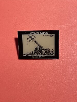 Hurricane Katrina 8/29/05 Marshall Ramsey Art Enamel Lapel Pin Iwa Jima Inspired
