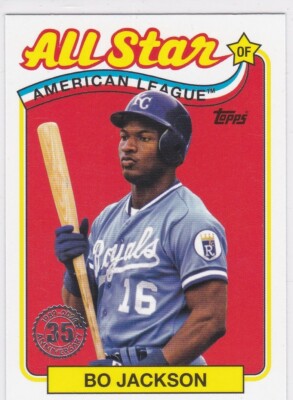 BO JACKSON Topps Baseball VINTAGE DESIGN ALL-STAR Kansas City Royals ...