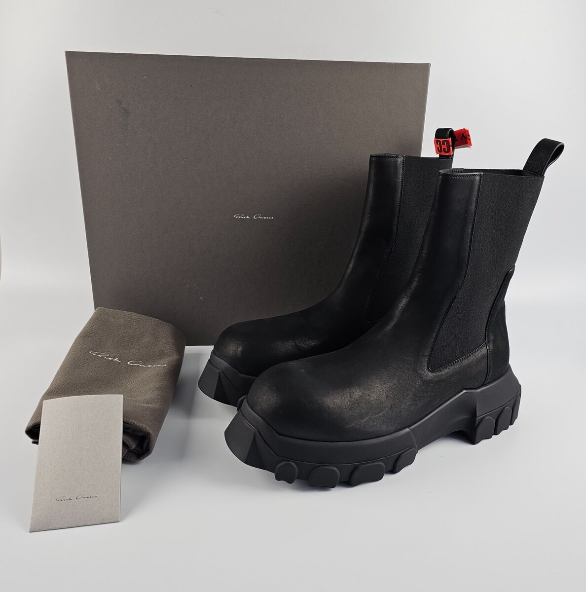 RICK OWENS Hollywood Beatle Bozo Tractors $1410 Black Nubuck RICK OWENS Hollywood Beatle Bozo Tractors $1410 Black Nubuck