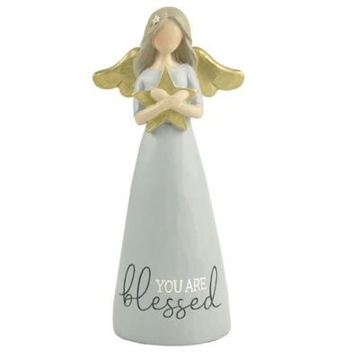 Engel Figur Ornament Geschenk Wohndeko Skulptur Feder Gnade Du bist gesegnet