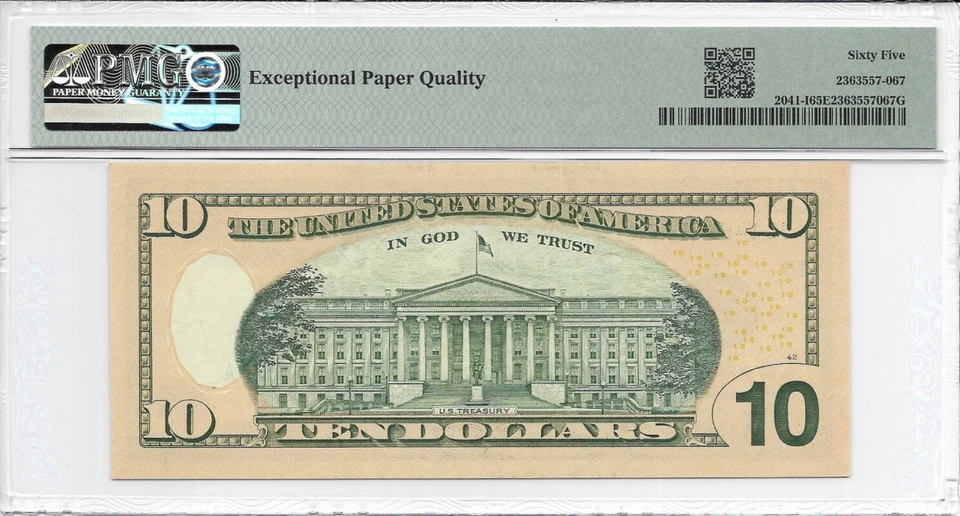 2009 $10 MINNEAPOLIS FRN. PMG GEM Uncirculated 65 EPQ. 1st of 2 consecutive S/Ns - Image 2 of 2