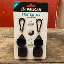 Pelican Protector for AirTags, 2x Carabiner clip-ons, 2x stick on mounts 🧳