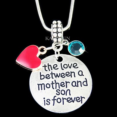 Love between a Mother and Son is Forever Necklace Mom Boys Going to College Gift