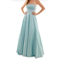 TLC SAY YES TO THE PROM Juniors Women  s Rhinestone Lace Up Evening Dress 3 NEW