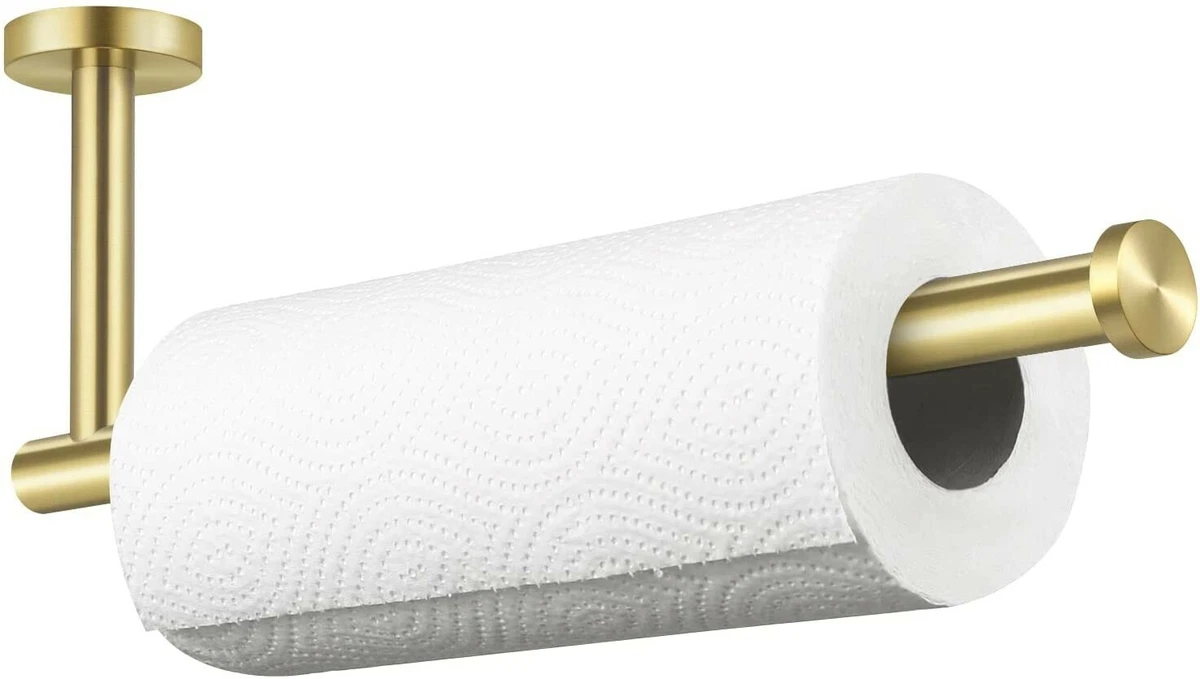 KES Kitchen Paper Towel Holder Brushed Brass for 11 Inch Long Paper Towel