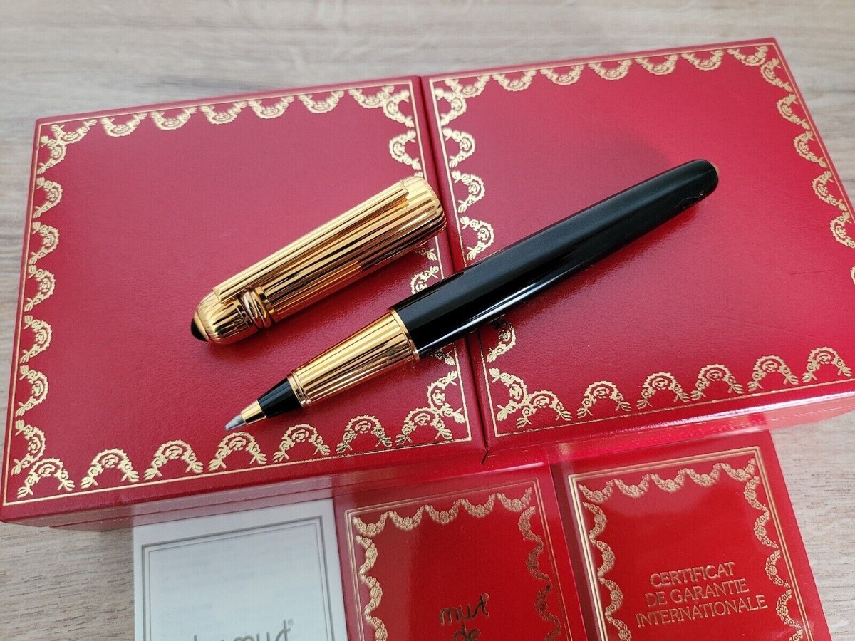 Cartier Pasha Pen Limited Edition Black & Gold with Box & Papers