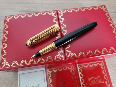 Cartier Pasha Pen Limited Edition Black & Gold with Box & Papers