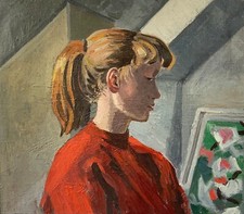 Ritratto Di Bambina Impressionista Karl Adser In Atelier 59 X 68 Cm