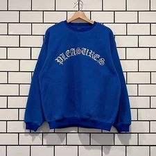 PLEASURES MARS SHERPA CREWNECK BLUE