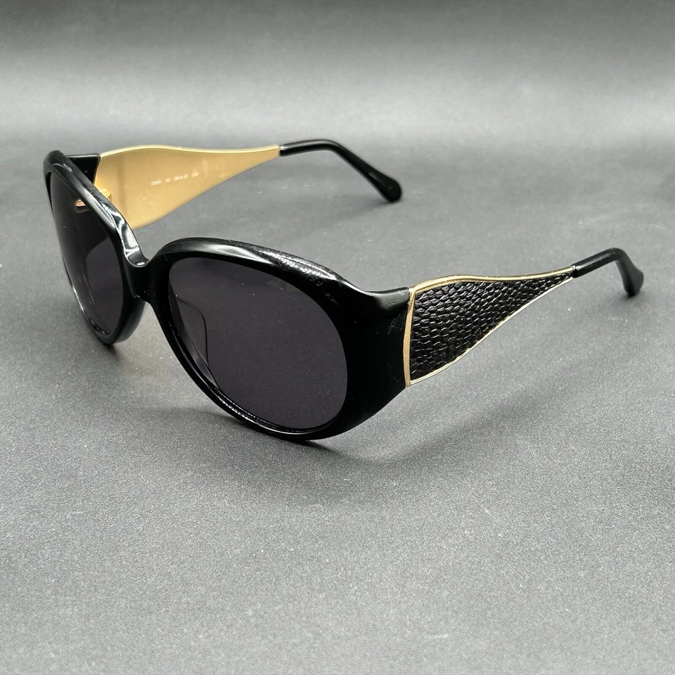 Gafas de sol Cole Haan C600 10 envolventes negras 56-15-130 usadas con estuche Foto 2 de 4