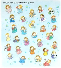 MINI ANGEL BABIES 1/2" STICKERS SEALS 4"X4 3/8" Sheet