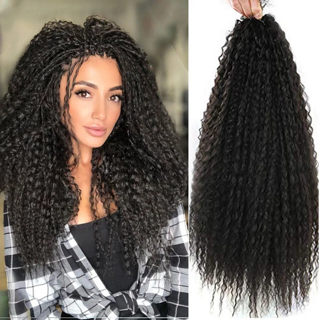 Synthetic Water Wave Curly Crochet Hair Extensions Black Women Brazilian  Braids