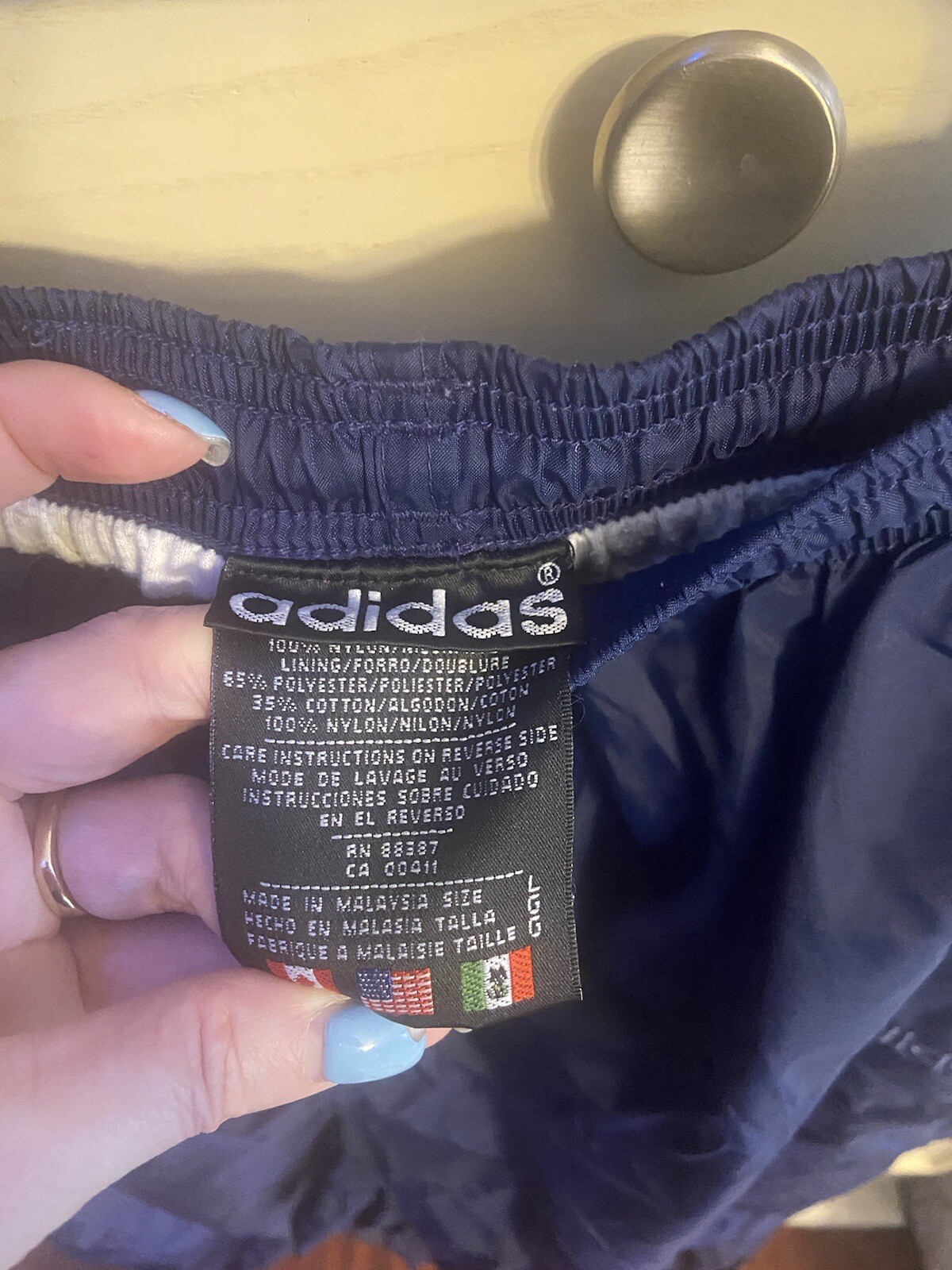 Vintage adidas Mens Lined Track Parachute Pants Si… Gem