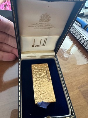 dunhill rollagas gold plated lighter With Box