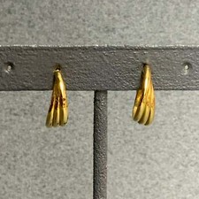 Small multi twist gold hoop Earrings