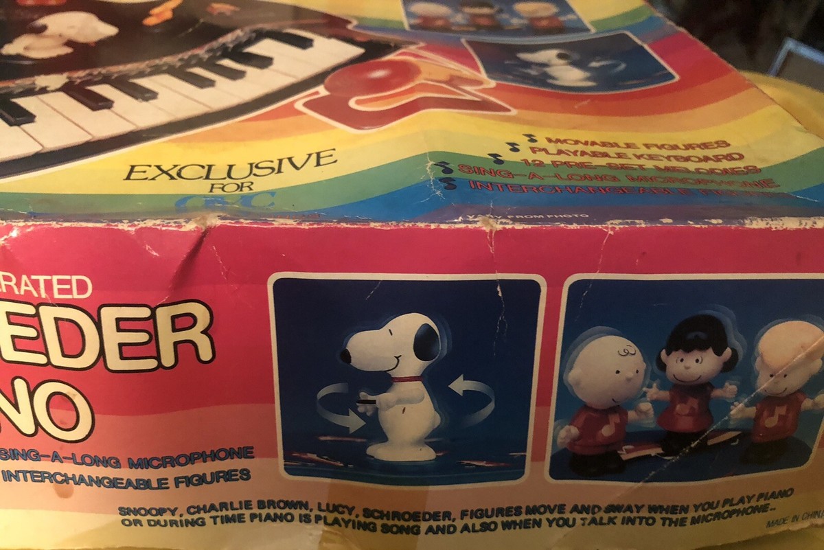 Snoopy Peanuts SCHROEDER PIANO Battery Op. 1985 Vtg Toy Lucy