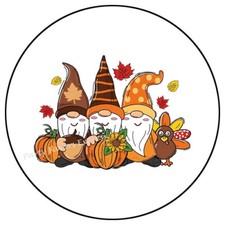 30 AUTUMN GNOMES ENVELOPE SEALS LABELS PARTY FAVORS STICKERS 1.5"