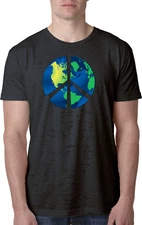 Buy Cool Shirts Peace Sign T-shirt Blue Earth Burnout Tee