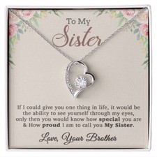 To My Sister Necklace, Brother to Sister, Birthday gift For Sister from Brother