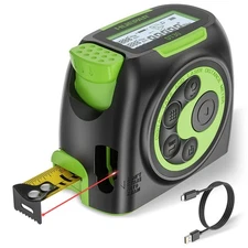 2-in-1 Laser Tape Measure, 197Ft Rechargeable Laser Measurement Tool & 16Ft. ...
