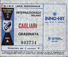 Biglietto stadio Inter-Cagliari Serie A Campionato 1981-82 Gradinate
