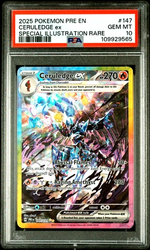 2025 POKEMON CERULEDGE EX SPECIAL ILLUS RARE PRISMATIC EVOLUTIONS #147 PSA 10