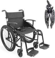 Sedia a Rotelle Fuoristrada Leggera e Pieghevole in Alluminio (Seduta 46 cm),...