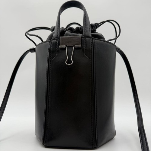 OFF WHITE Bucket bag Leather Black Vintage Authentic From Japan