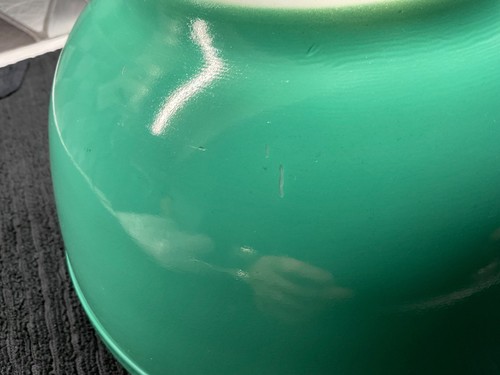 Early vintage pyrex primary color mixing bowls yellow and green - Picture 16 of 22