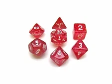 Polyhedral 7-Die Glitter Dice Set - Purple
