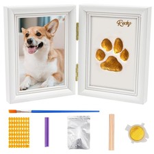 Paw Print Kit with Picture Frame and Imprint Clay, Pawprints Impression Keeps...