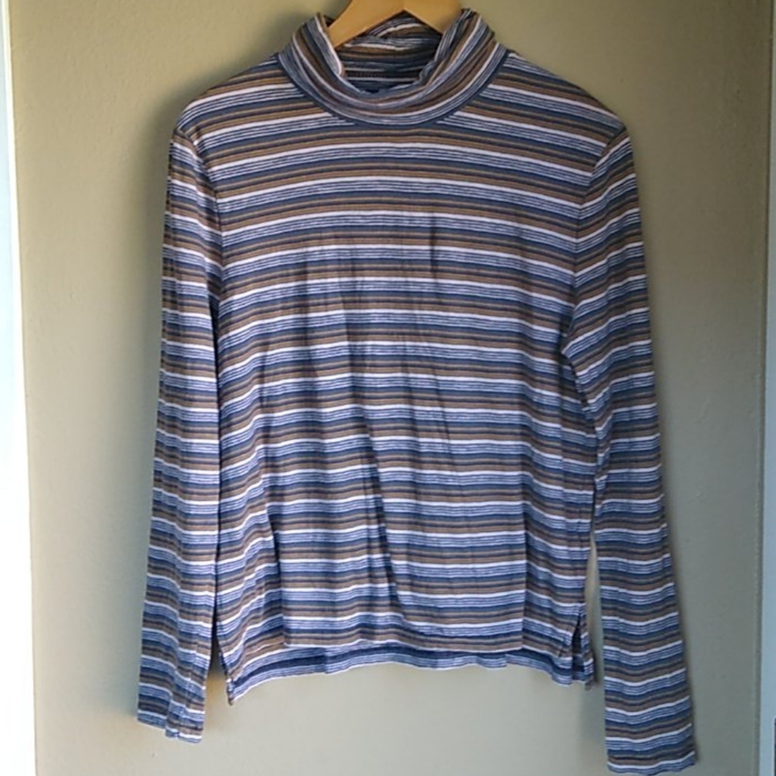 Madewell Turtle Neck Long Sleeve Basic Stripped XL - image 1