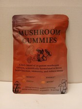 Mushroom Gummies Vegan Supplement 10 Mushroom Extract Blend for Focus 60 Count